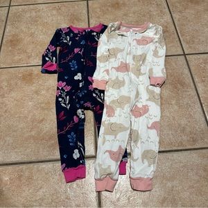 Carter’s zip romper pajamas set of 2
